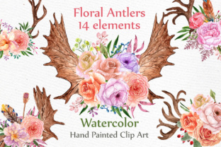 14 Floral Hand Painted Antlers: A Unique Blend of Nature and Art