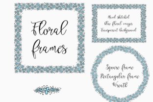 Card Designer Kit: Elevate Your Designs with Hand-Drawn Blue Floral Elements