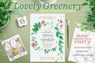 Lovely Greenery Wedding Card I: Rustic Elegance Inspired by PANTONE 15-0343