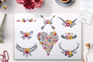 Luxurious Heart Floral Clipart Graphics for Elegant Designs