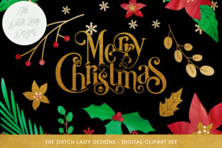 Strategic Uses of the Christmas Floral Clipart Set – Flowers, Branches, Leafs, Text Snowflake Confetti – Red, Green, Gold