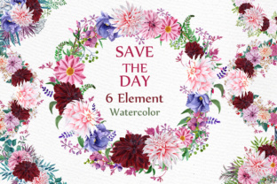 Wedding Floral Wreaths Clipart for Creative Projects